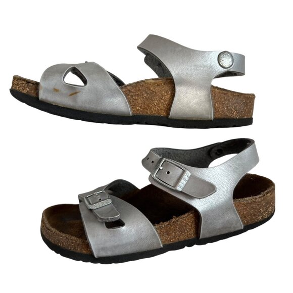 Birkenstock Rio kids sandals Electric Metallic Silver birko flor EU 28 kids 10 - Picture 6 of 13